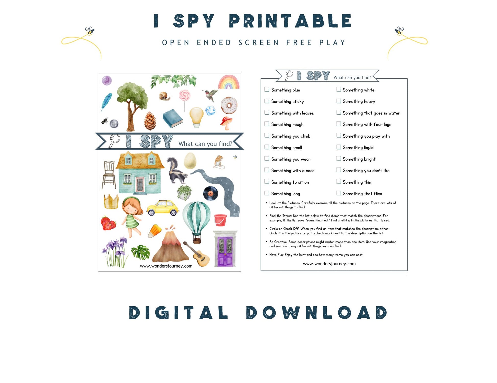 Open ended I spy Digital Download - Wonder's Journey