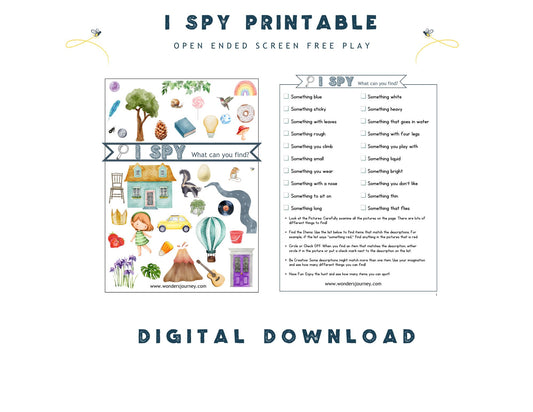 Open ended I spy Digital Download - Wonder's Journey