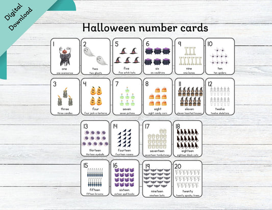Halloween Number Flashcards - Wonder's Journey