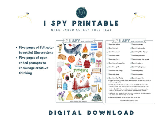 Open ended I spy Digital Download - Wonder's Journey