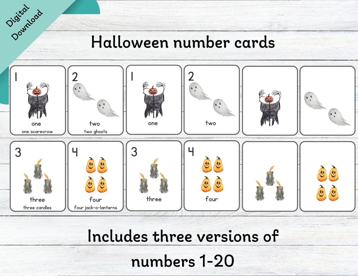 Halloween Number Flashcards - Wonder's Journey