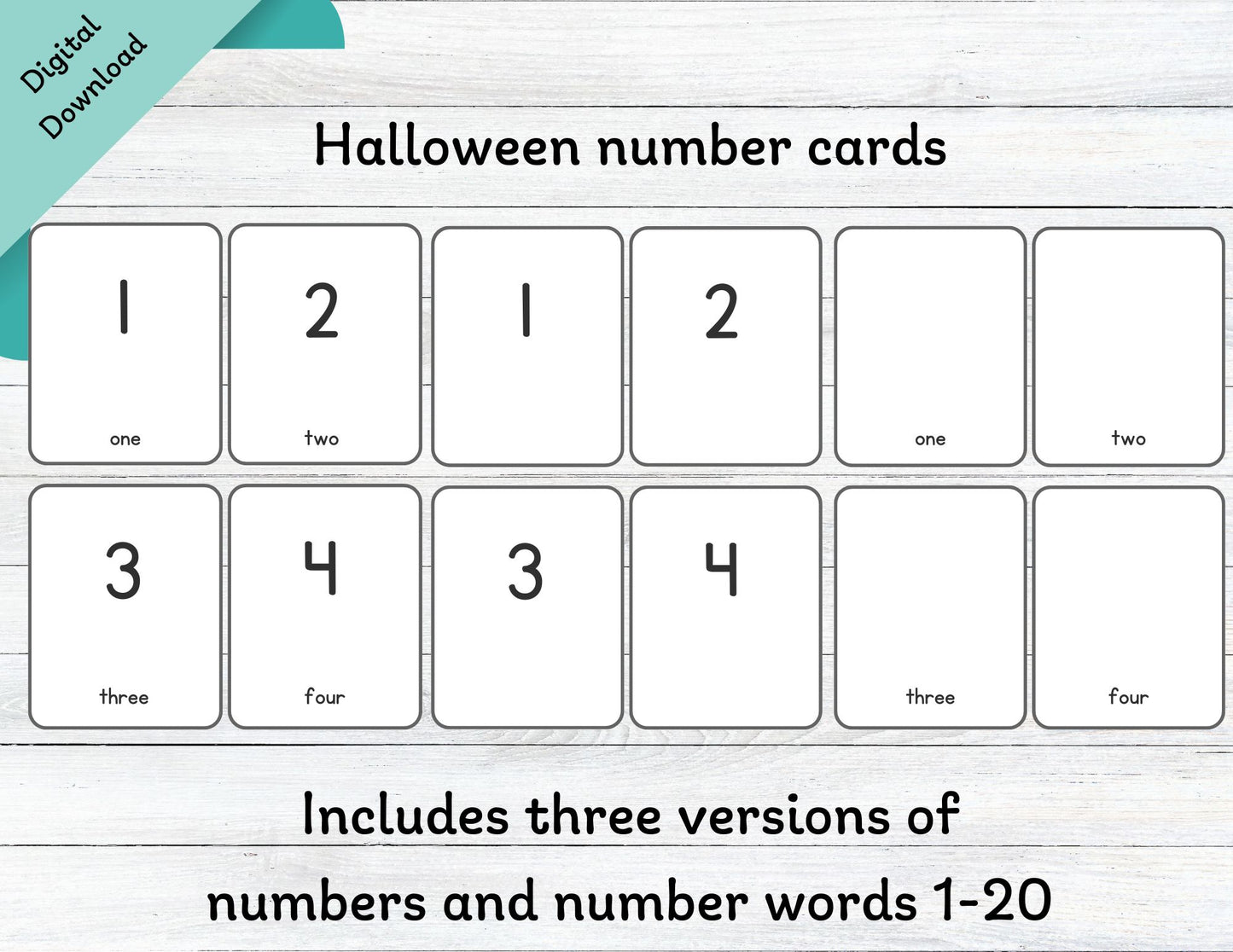 Halloween Number Flashcards - Wonder's Journey