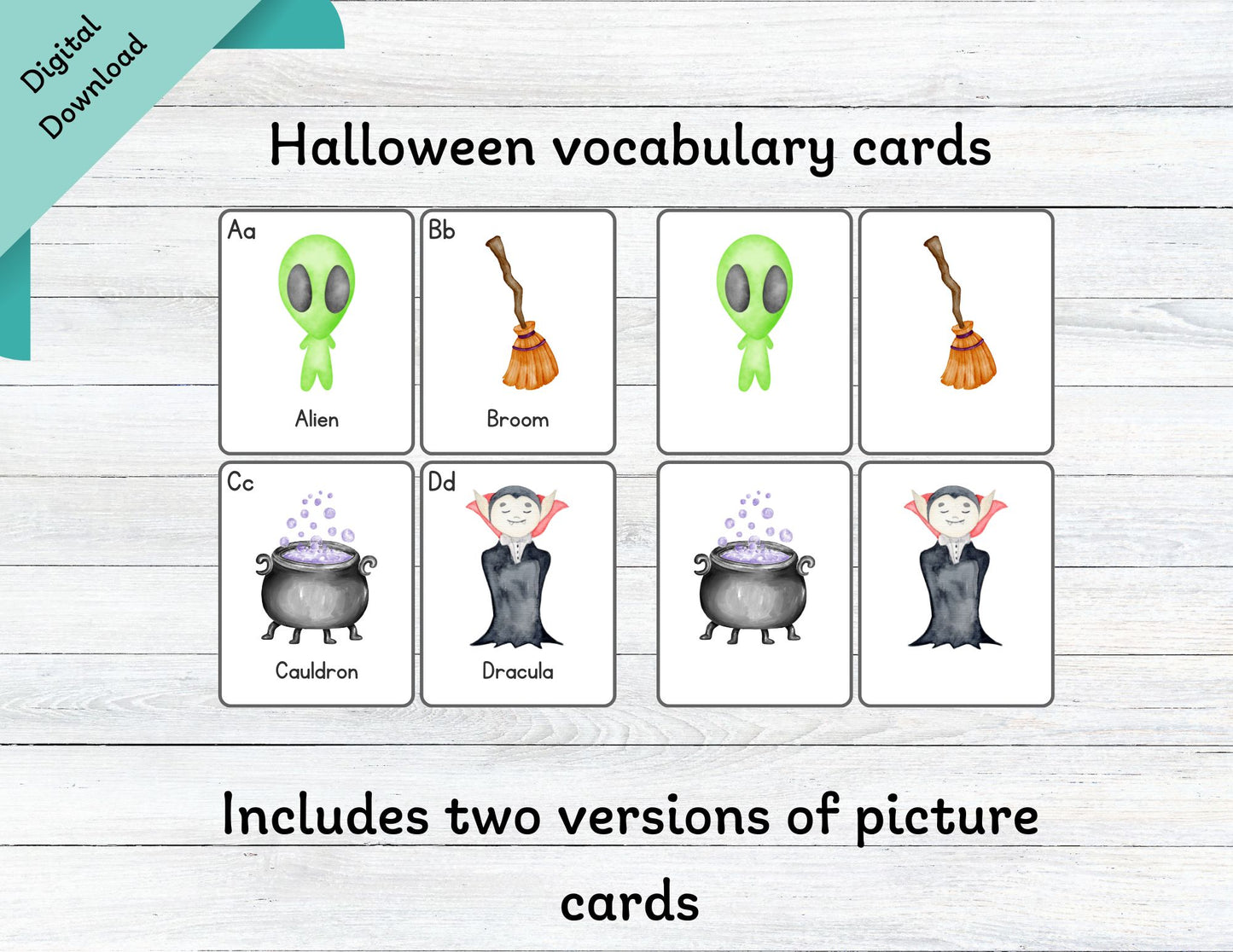 Halloween Vocabulary Flashcards - Wonder's Journey