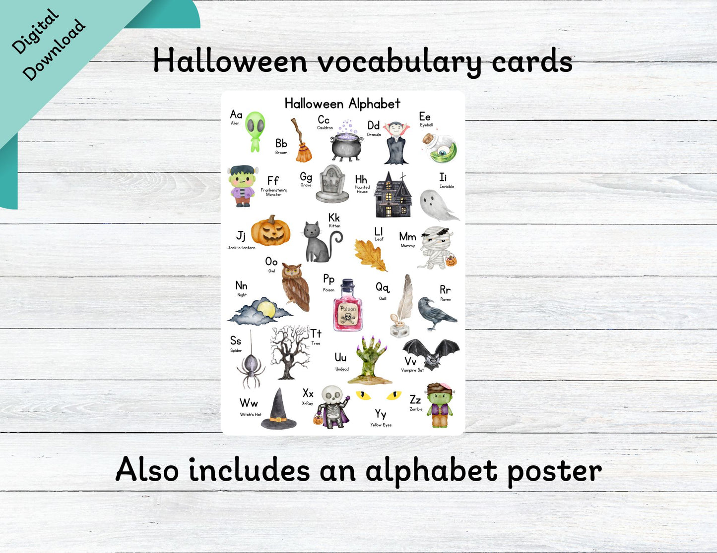 Halloween Vocabulary Flashcards - Wonder's Journey