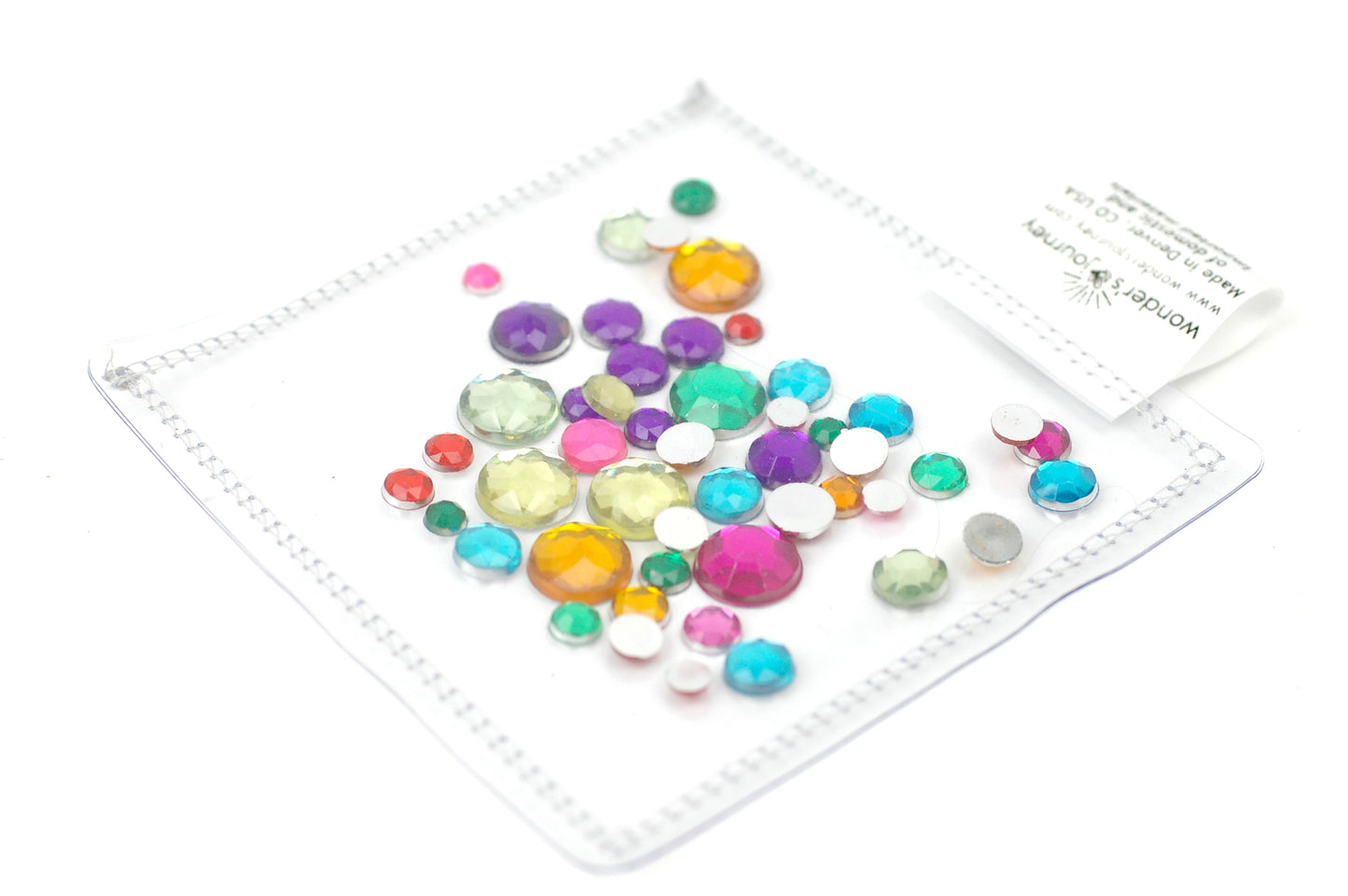 Clear sensory pouch with gems - Wonder's Journey