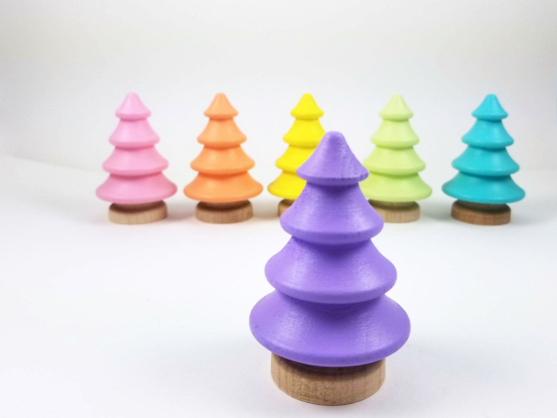Pastel wooden tree set - Wonder's Journey