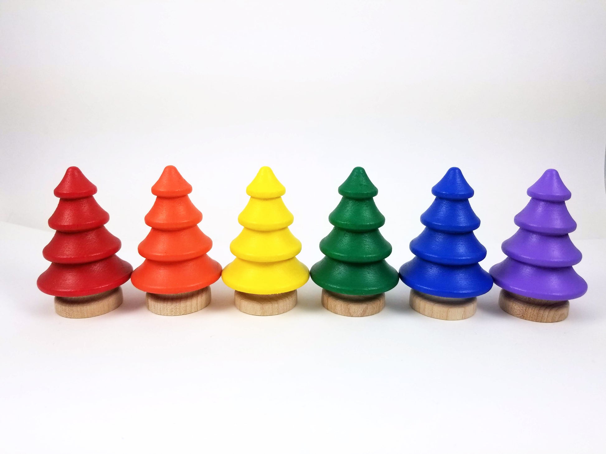 Rainbow wooden tree set - Wonder's Journey