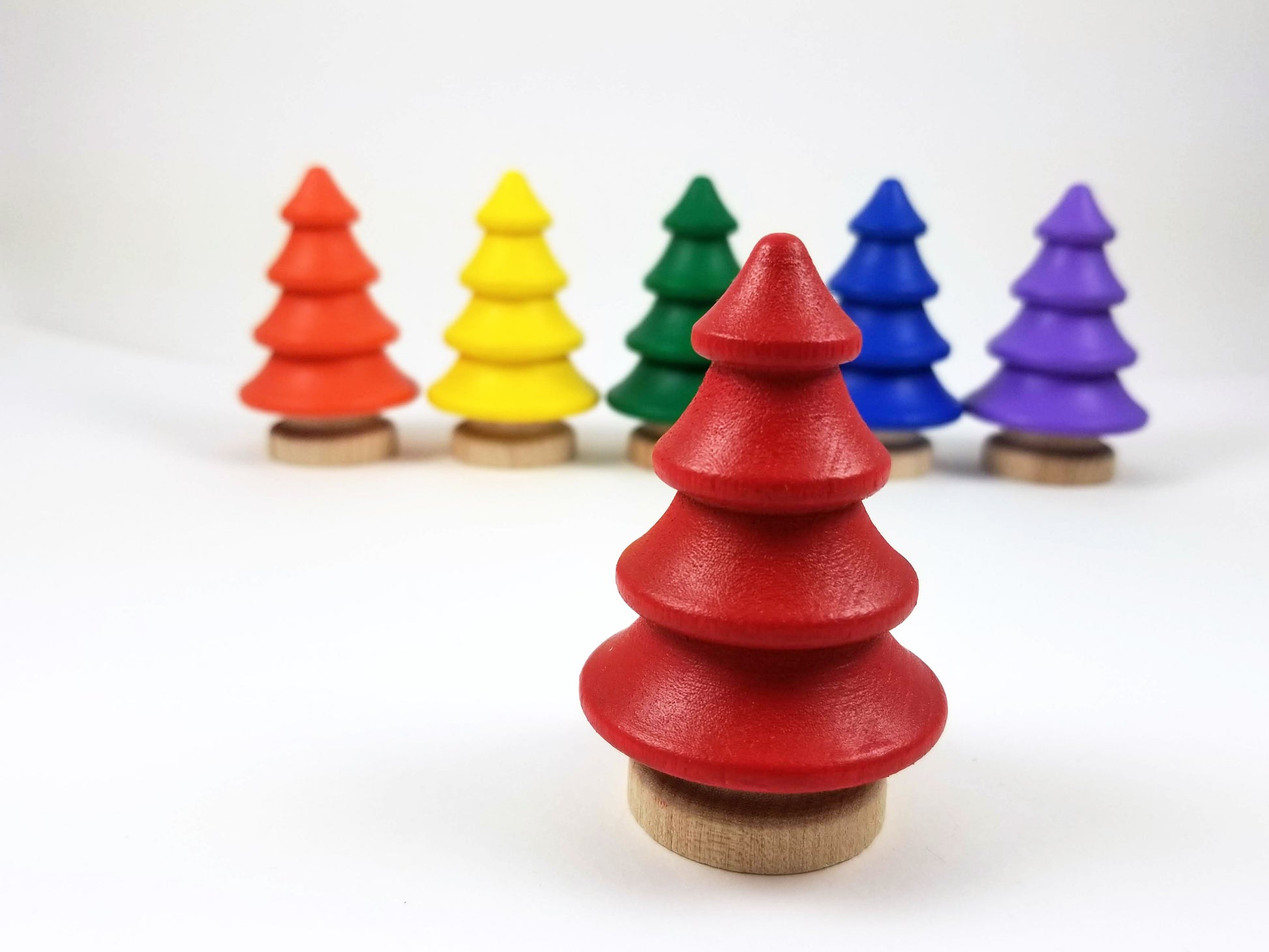 Rainbow wooden tree set - Wonder's Journey