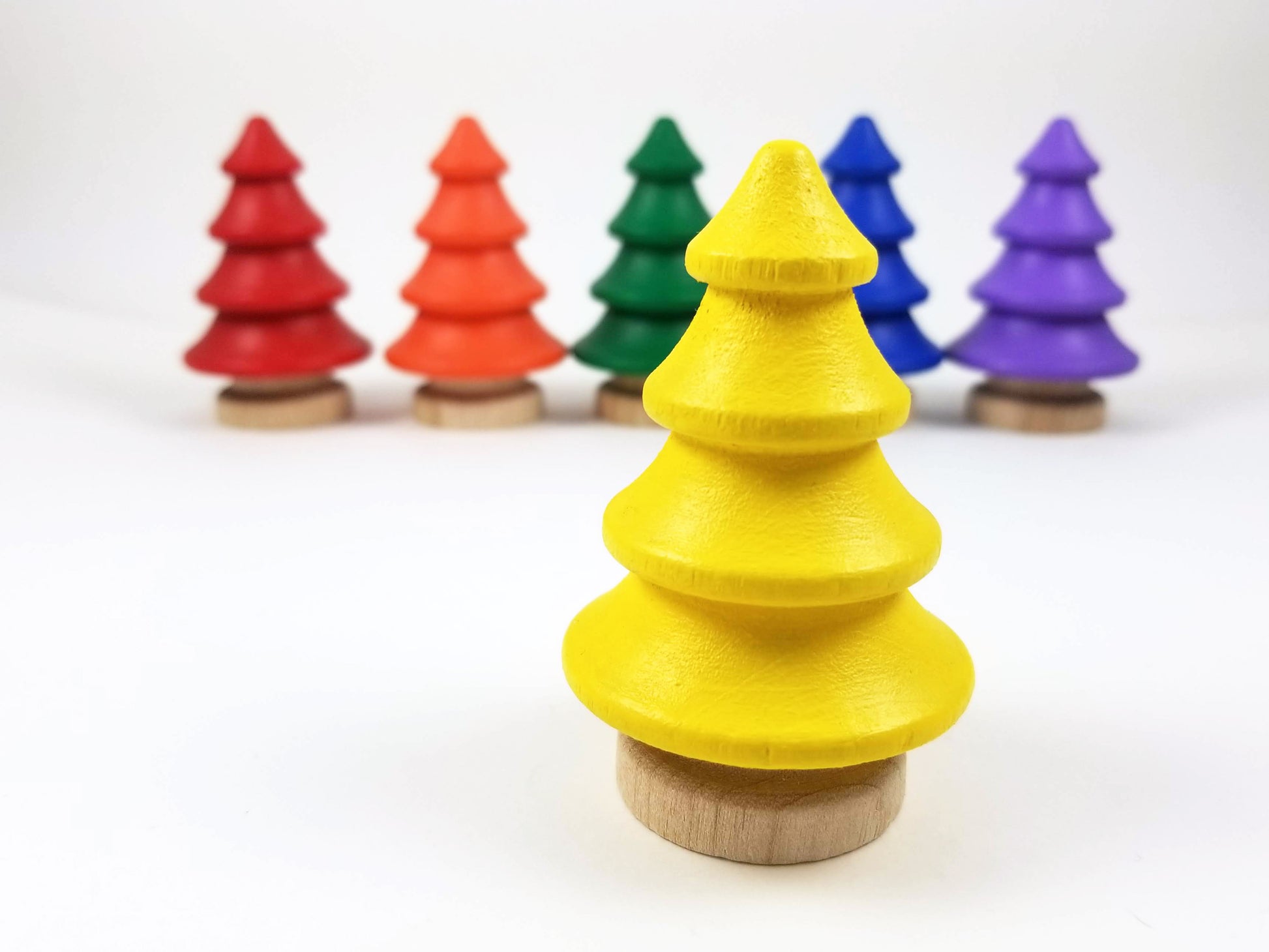 Rainbow wooden tree set - Wonder's Journey