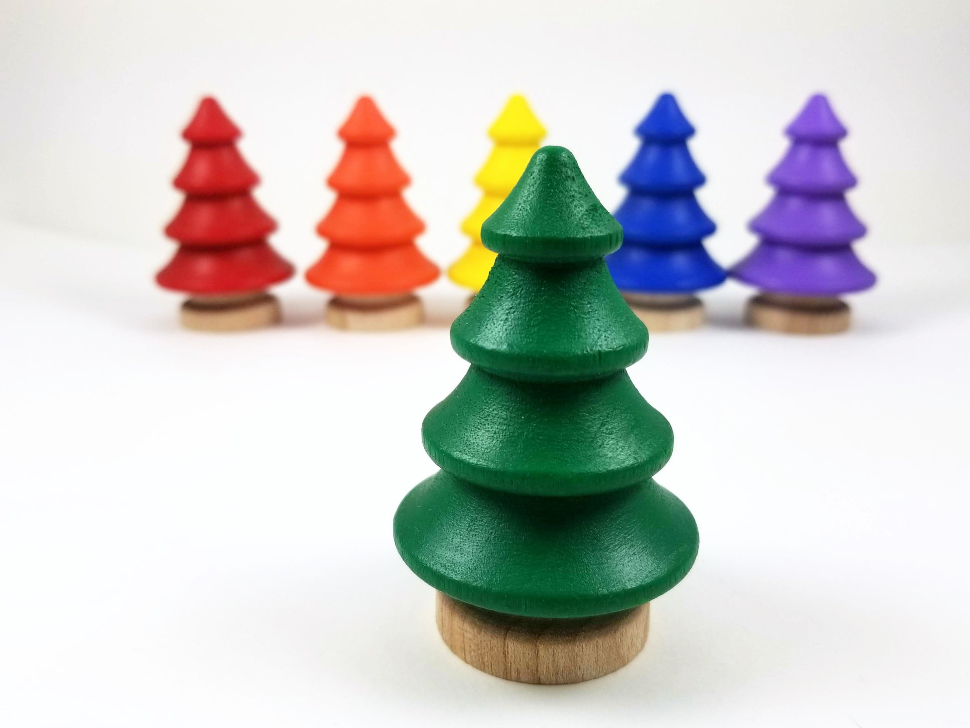 Rainbow wooden tree set - Wonder's Journey
