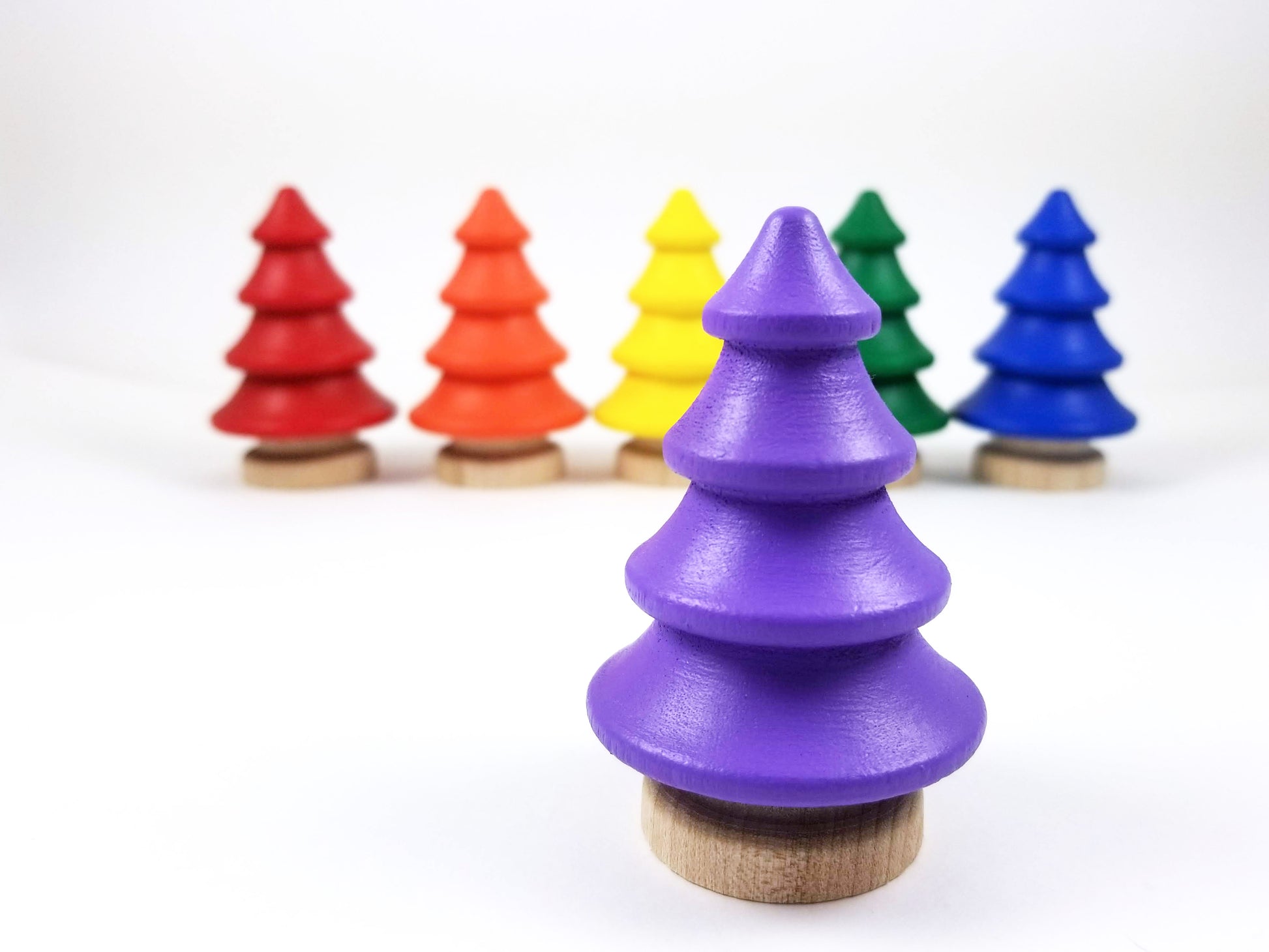 Rainbow wooden tree set - Wonder's Journey