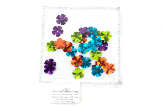 Clear sensory pouch with flower sequins - Wonder's Journey