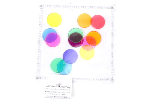 Clear sensory pouch with bingo chips - Wonder's Journey