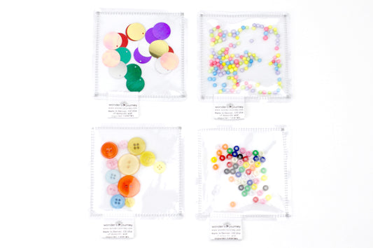 Set of Four Clear Sensory Pouches- set C - Wonder's Journey