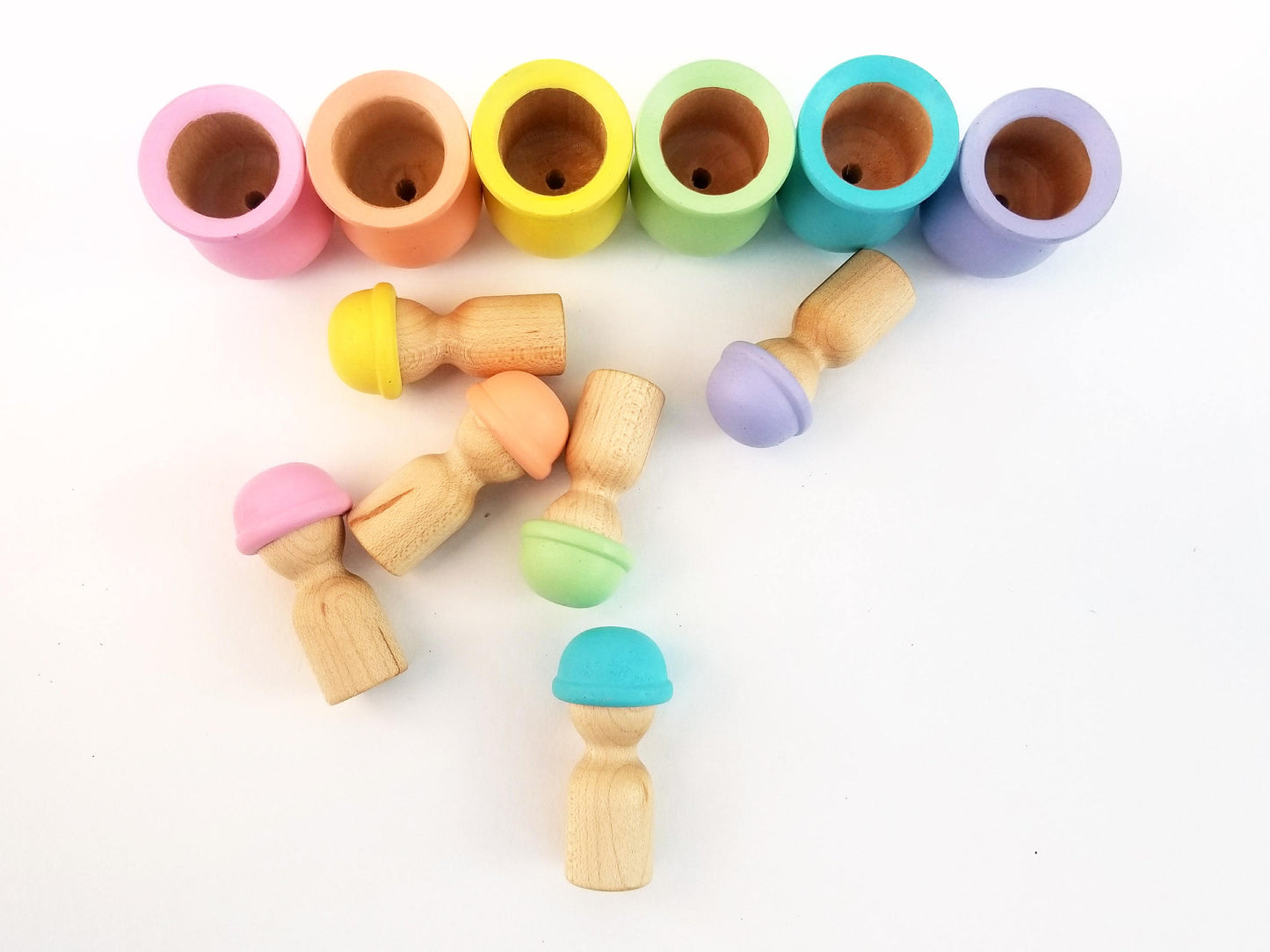 Pastel color matching peg dolls - Wonder's Journey