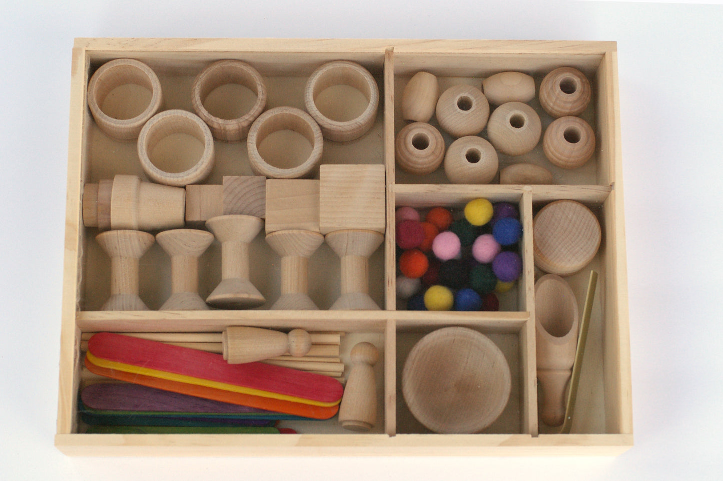 Loose parts divided tray with lid - Wonder's Journey