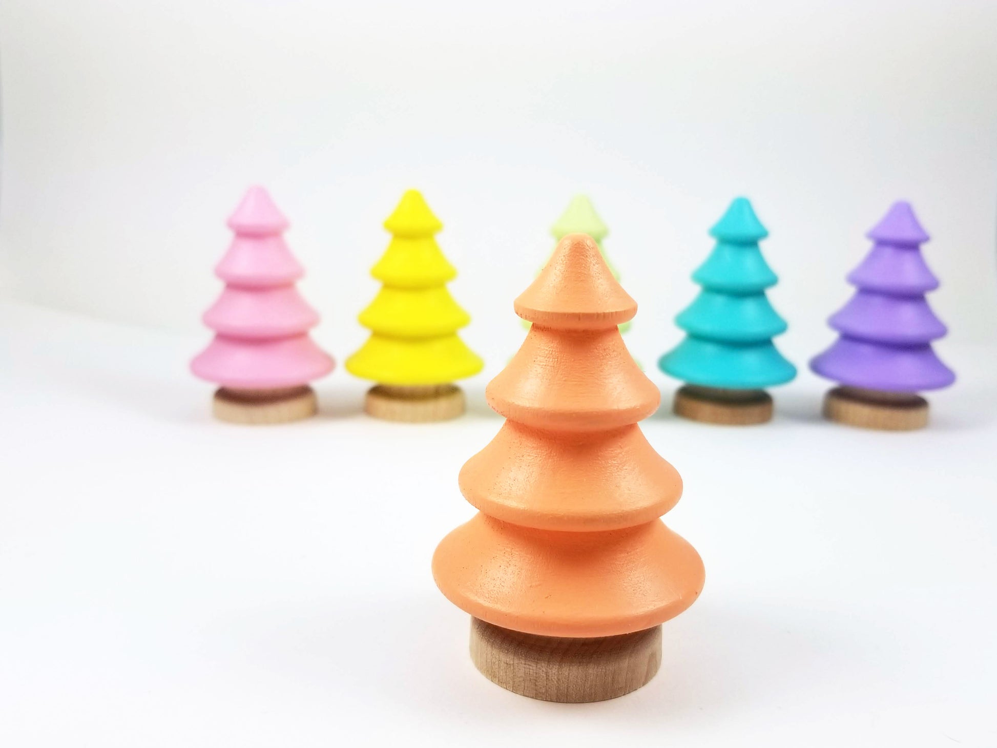 Pastel wooden tree set - Wonder's Journey