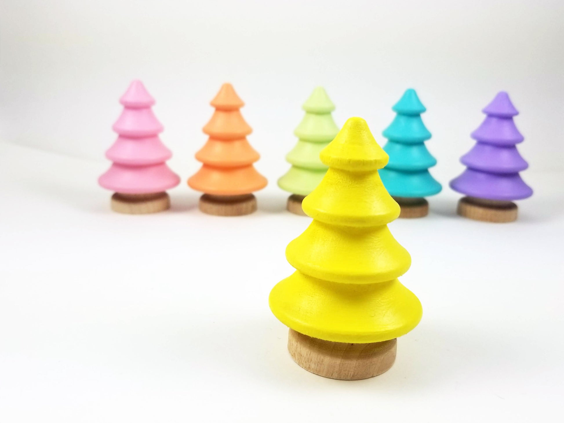 Pastel wooden tree set - Wonder's Journey