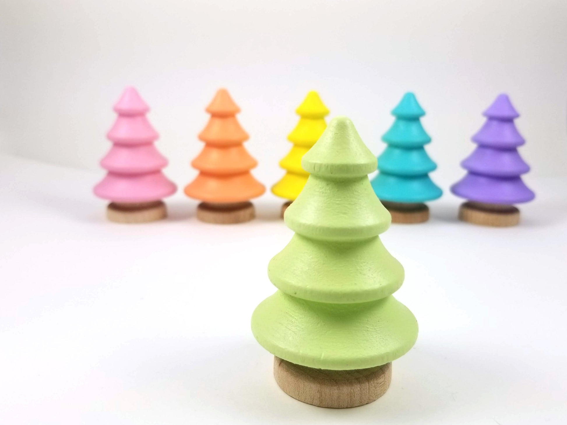 Pastel wooden tree set - Wonder's Journey