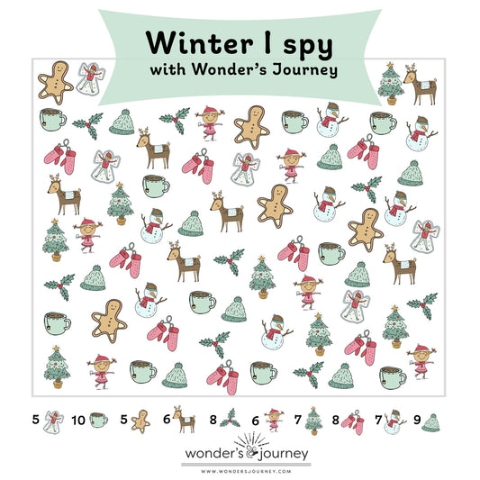 Winter I spy card with marker - Wonder's Journey