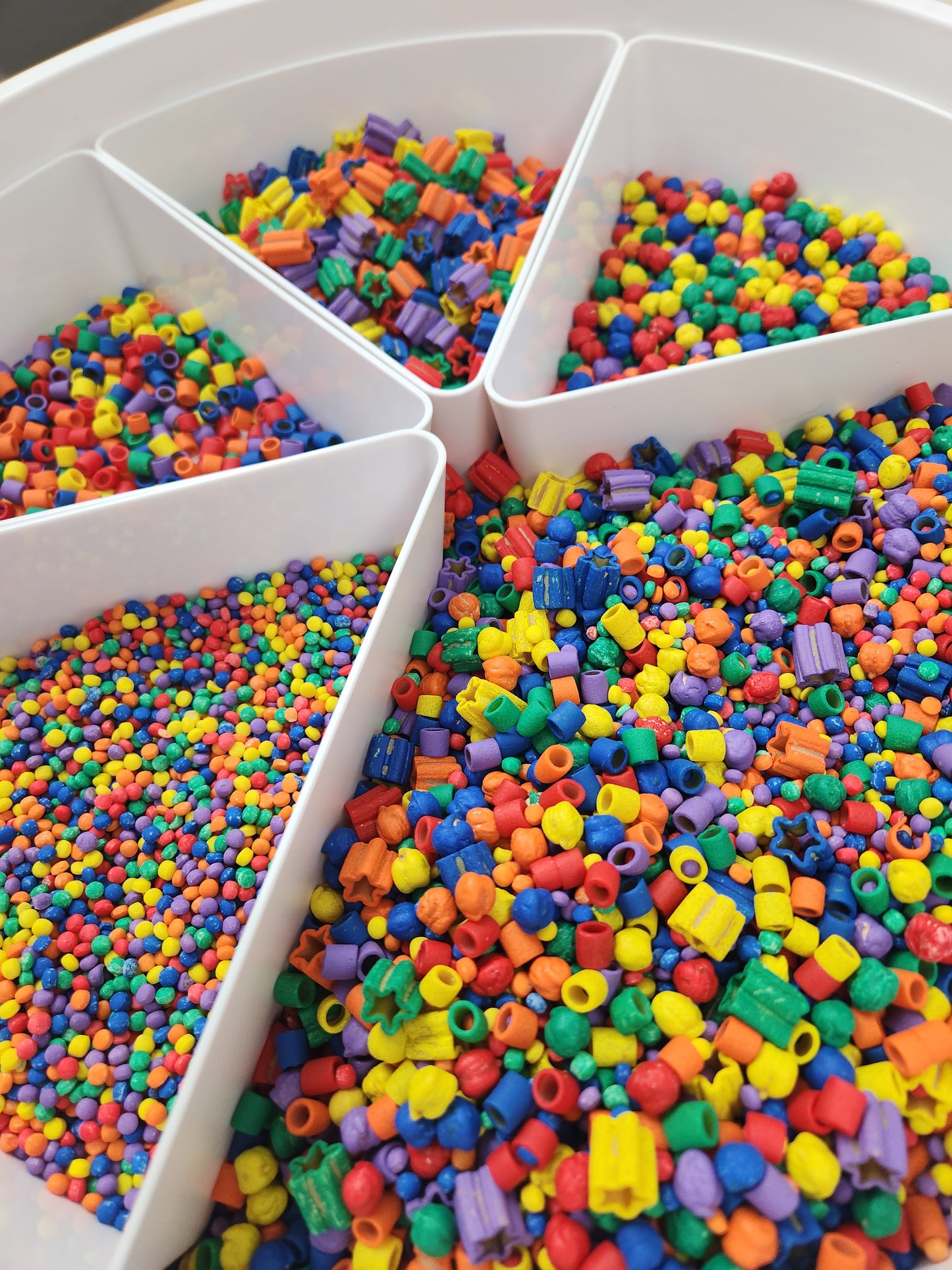 Chunky rainbow sensory bin filler - Wonder's Journey