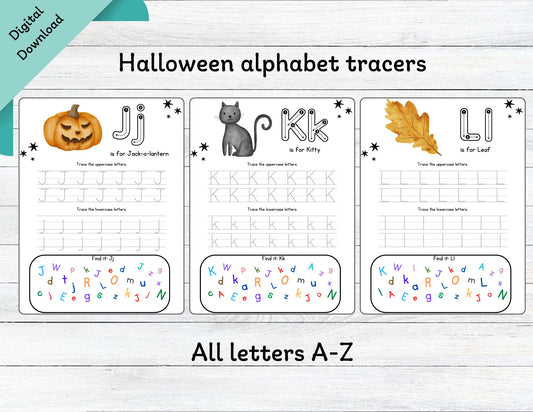 Halloween Alphabet tracers