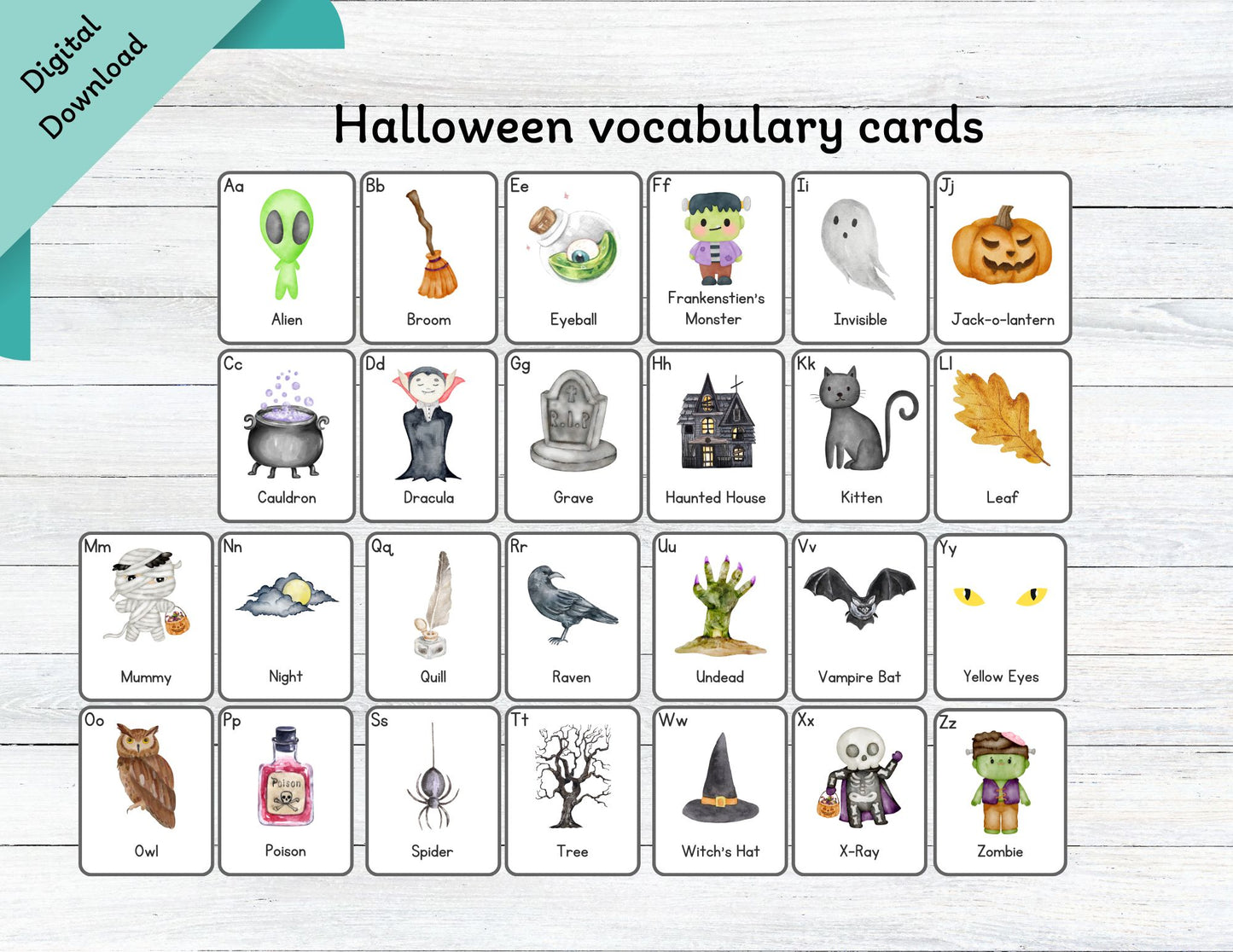 Halloween Vocabulary Flashcards