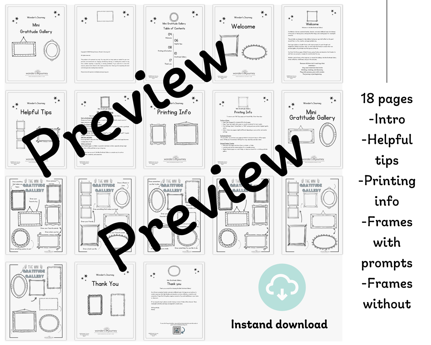 Mini Gratitude Gallery Digital Download