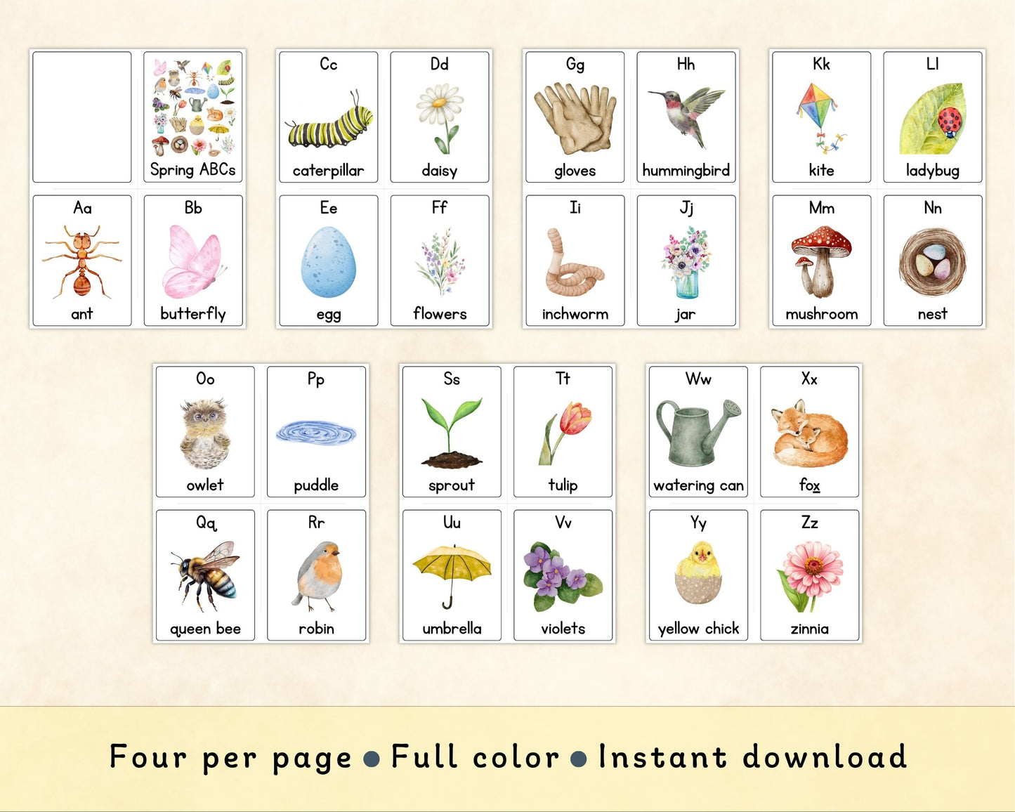Spring Alphabet Flashcards - Wonder's Journey