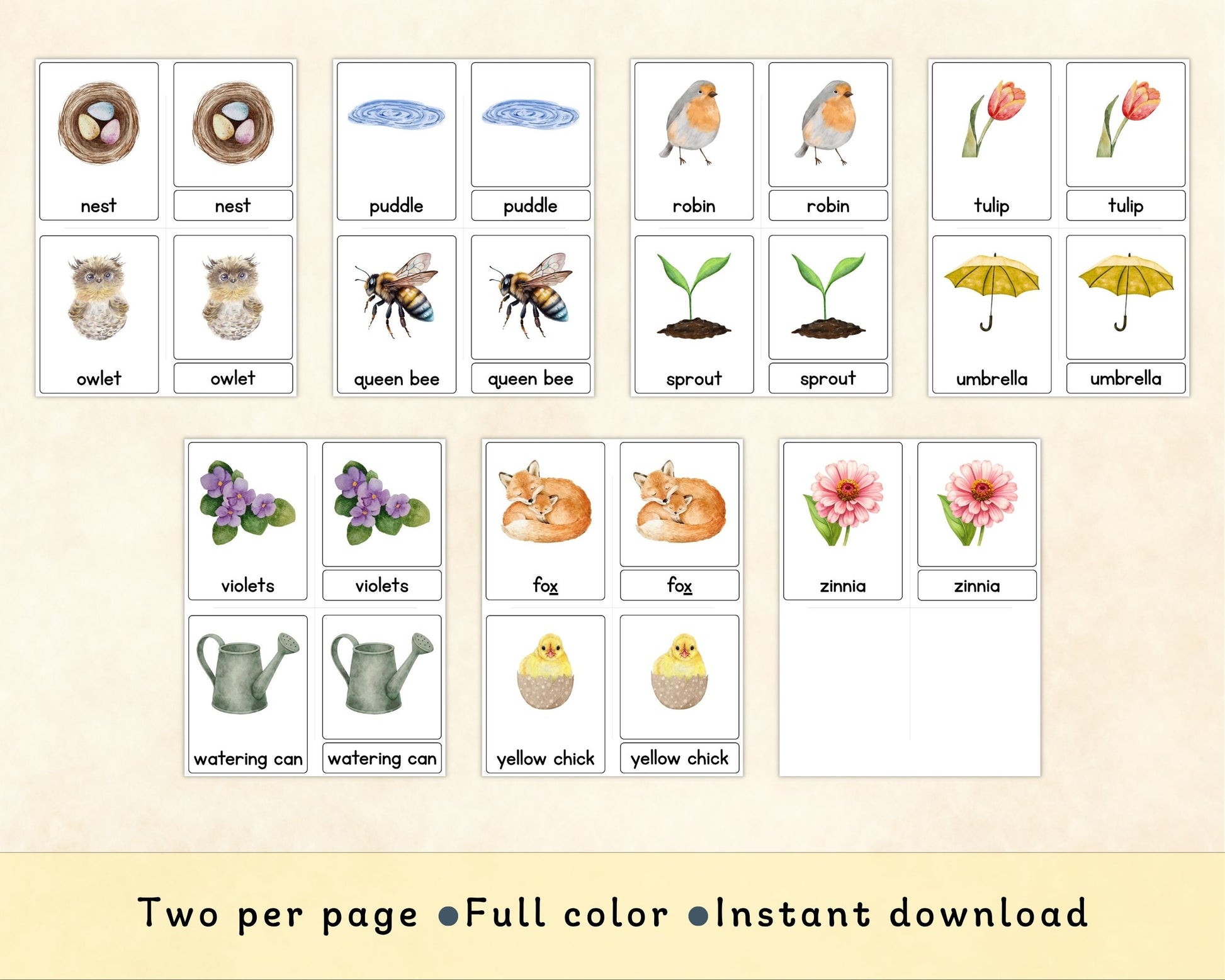 Spring Alphabet Three-Part Cards - Wonder's Journey
