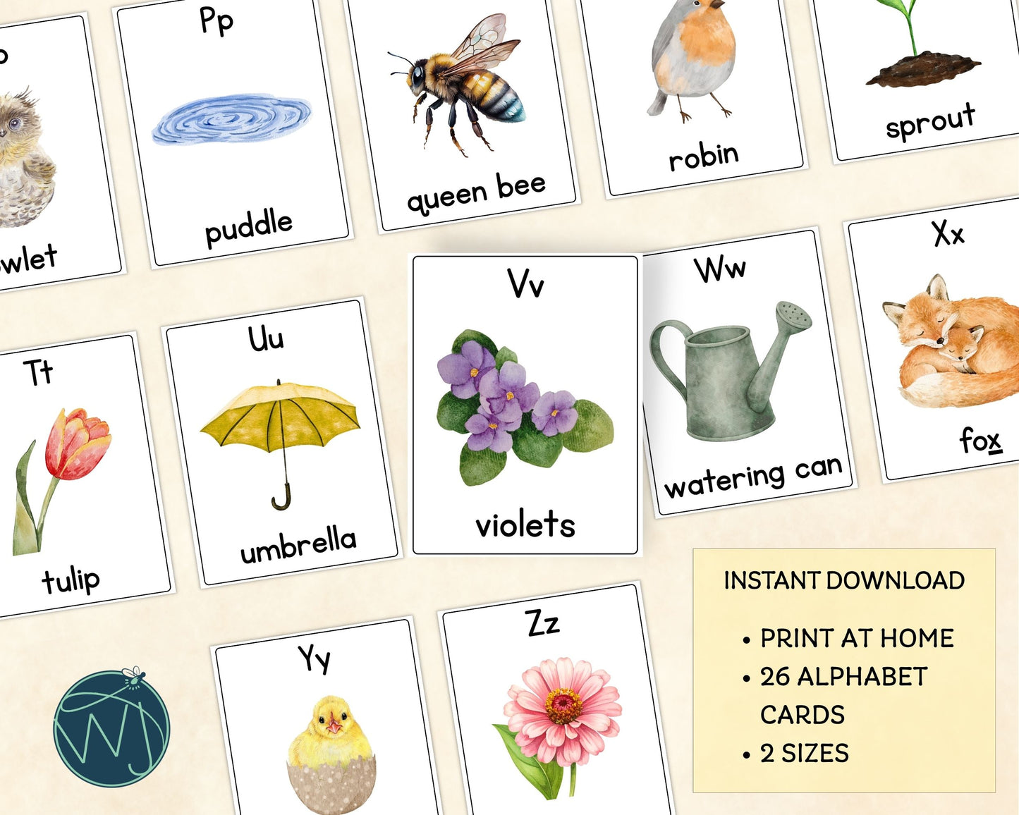 Spring Alphabet Flashcards - Wonder's Journey