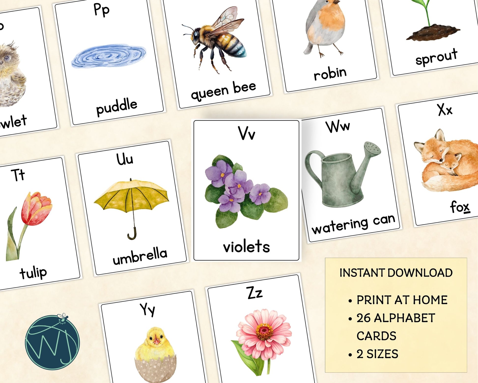 Spring Alphabet Flashcards - Wonder's Journey