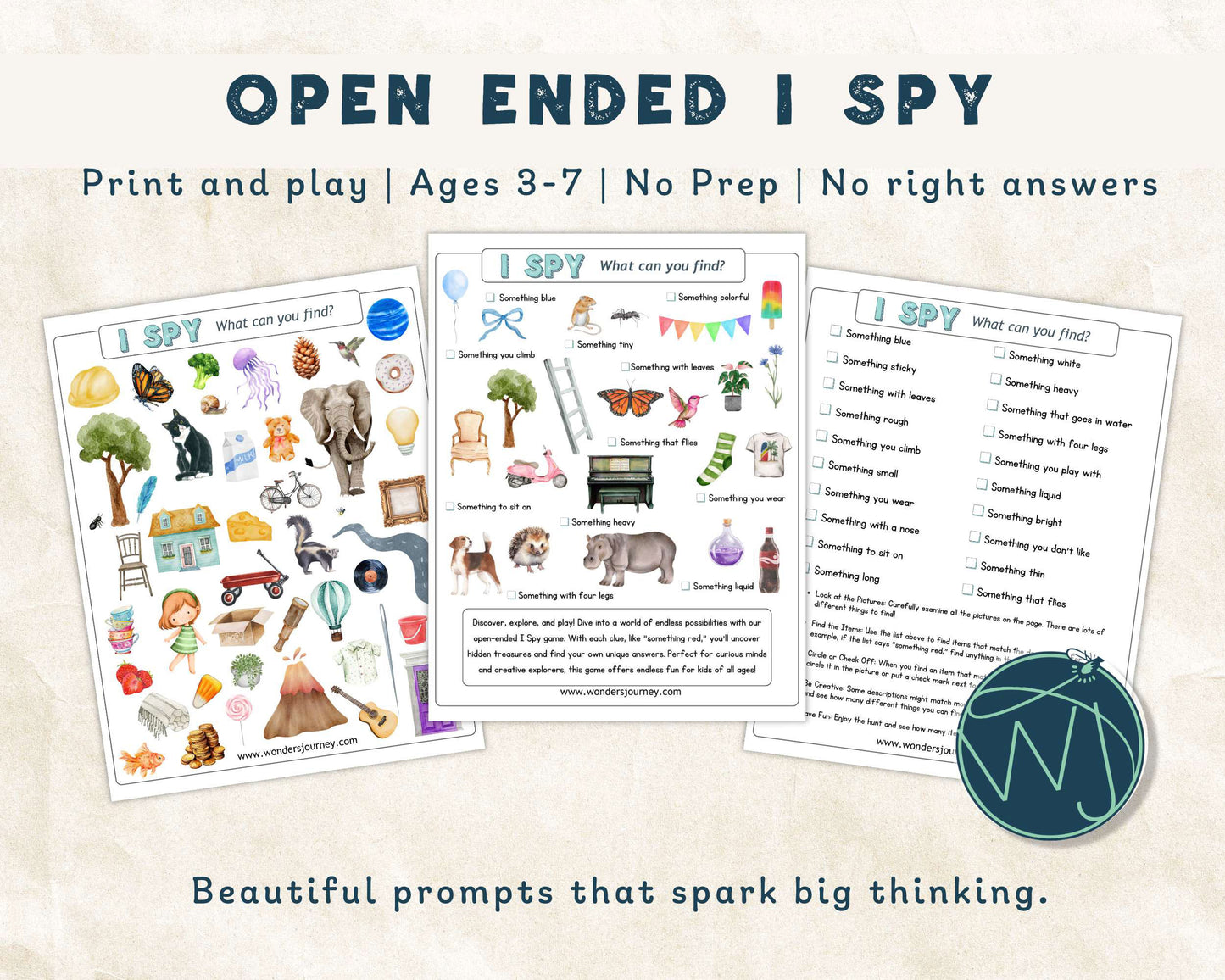 Open ended I spy Digital Download