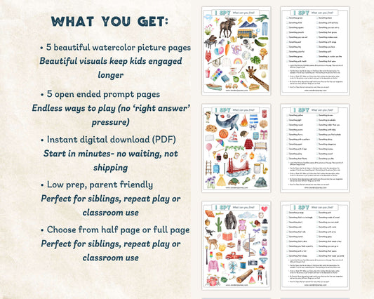 Open ended I spy Digital Download