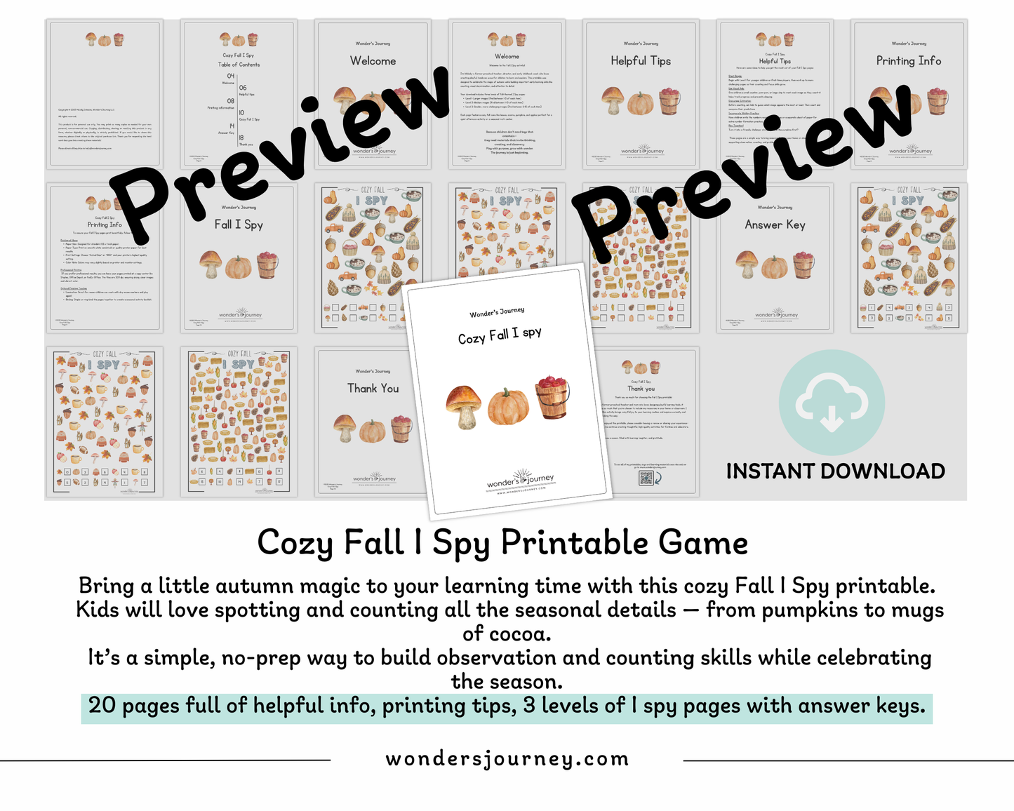 Cozy Fall I spy Digital Download