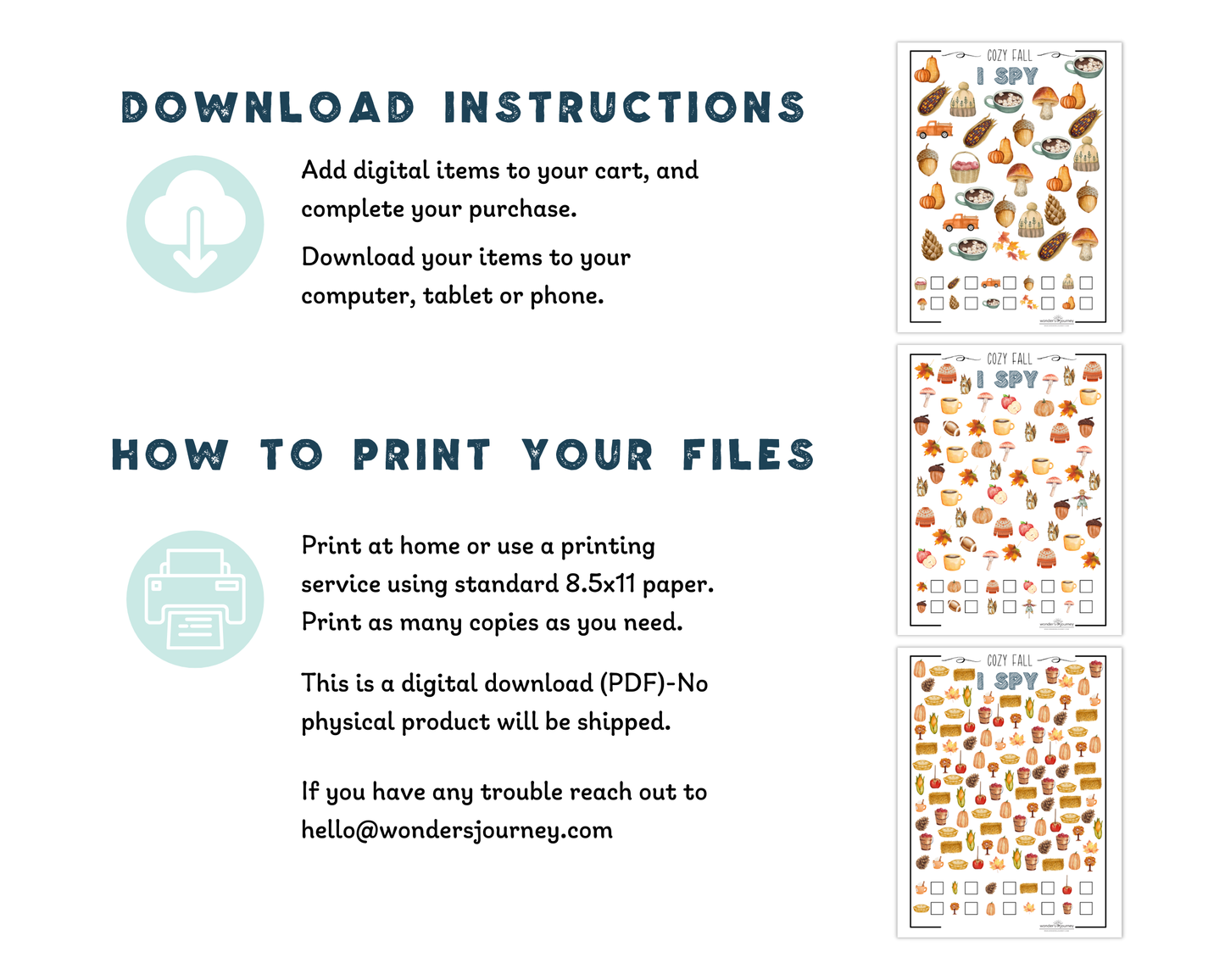 Cozy Fall I spy Digital Download