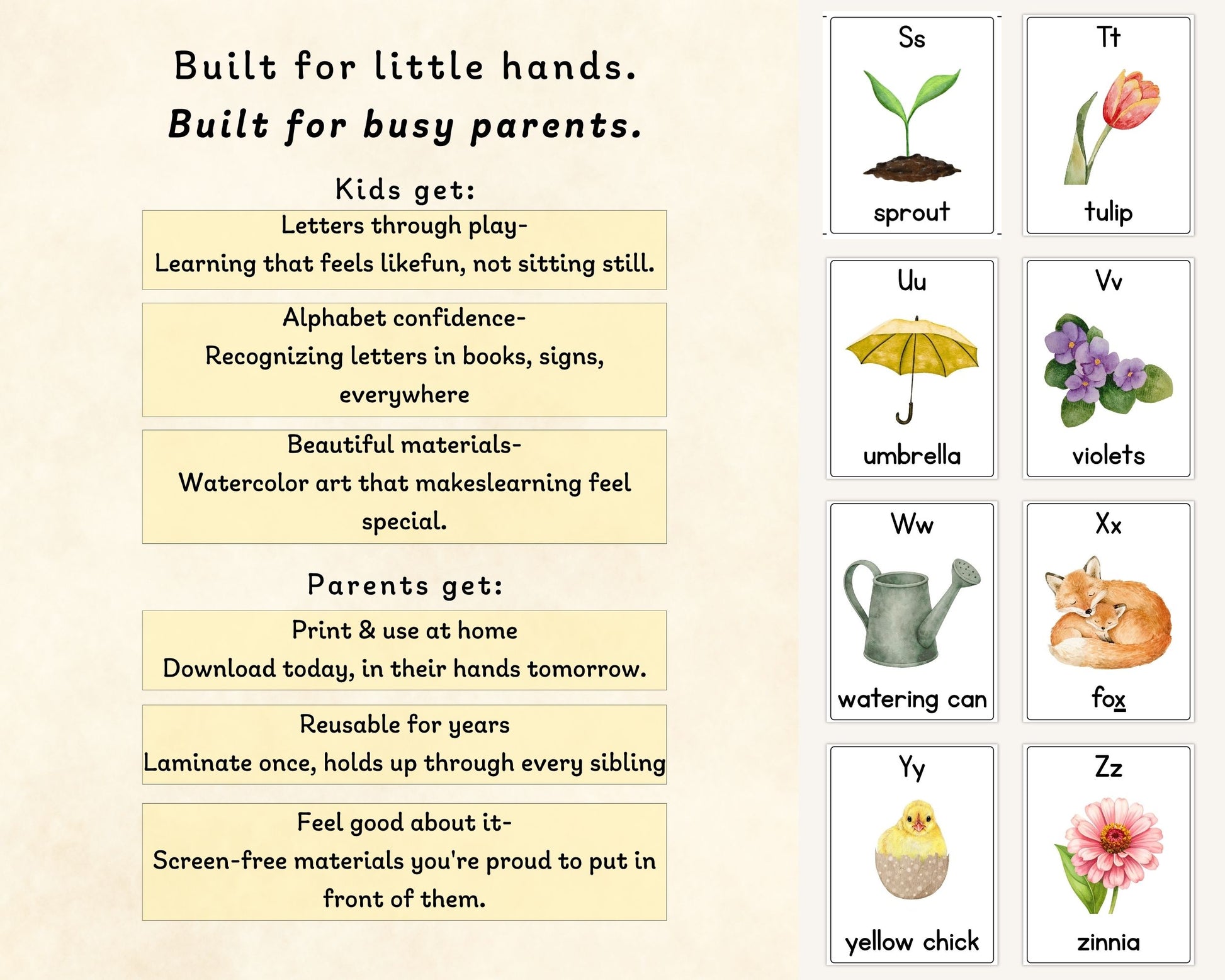 Spring Alphabet Flashcards - Wonder's Journey