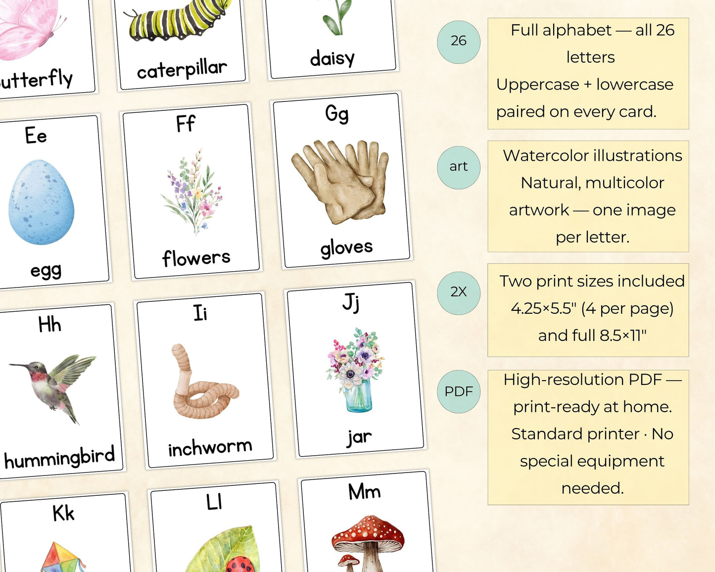 Spring Alphabet Flashcards - Wonder's Journey