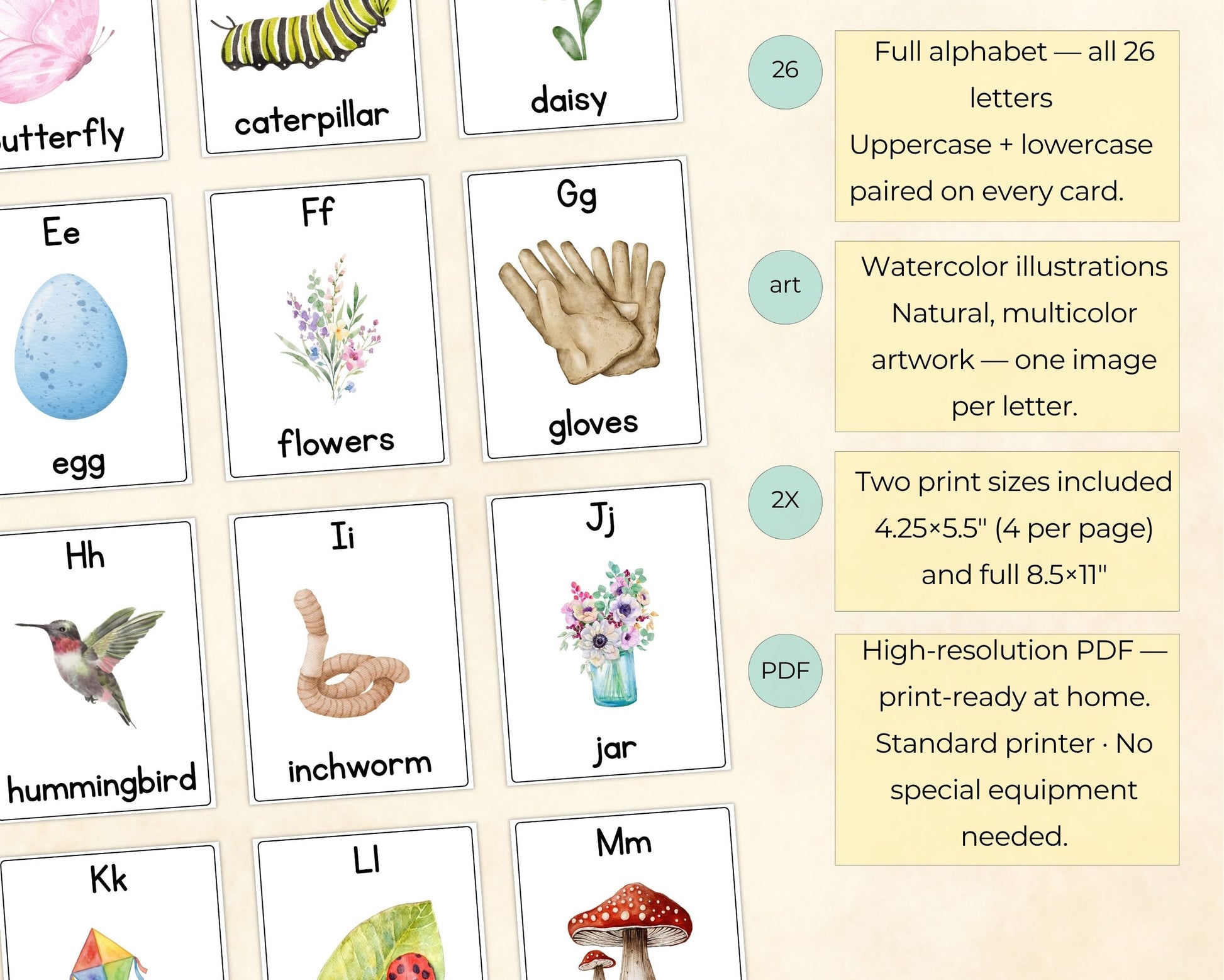 Spring Alphabet Flashcards - Wonder's Journey