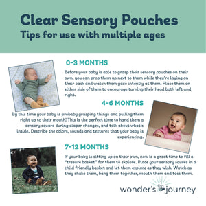 Clear sensory pouch with pom poms - Wonder's Journey