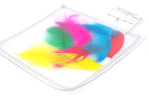 Clear sensory pouch with feathers - Wonder's Journey