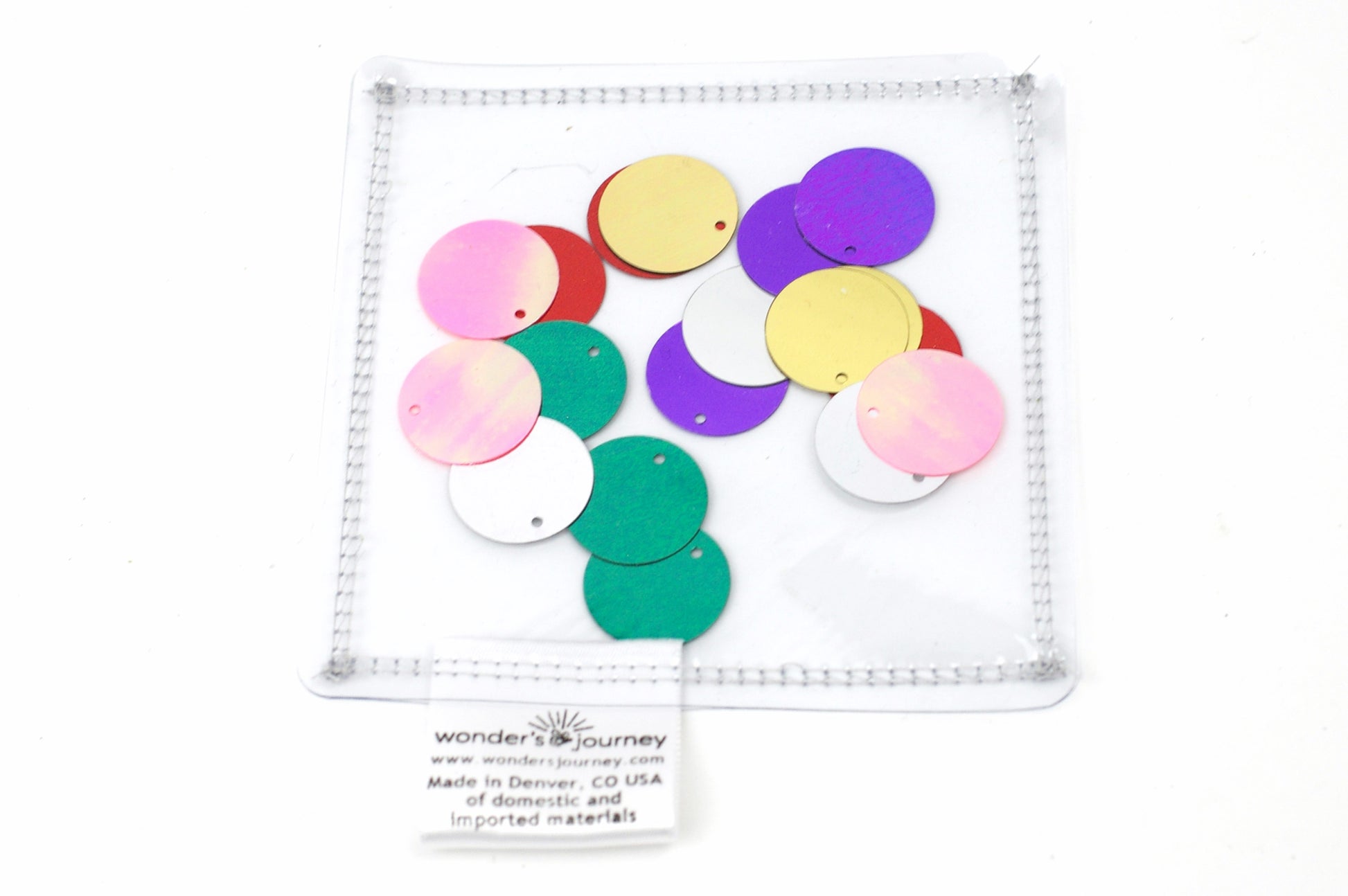 Clear sensory pouch with round sequins - Wonder's Journey