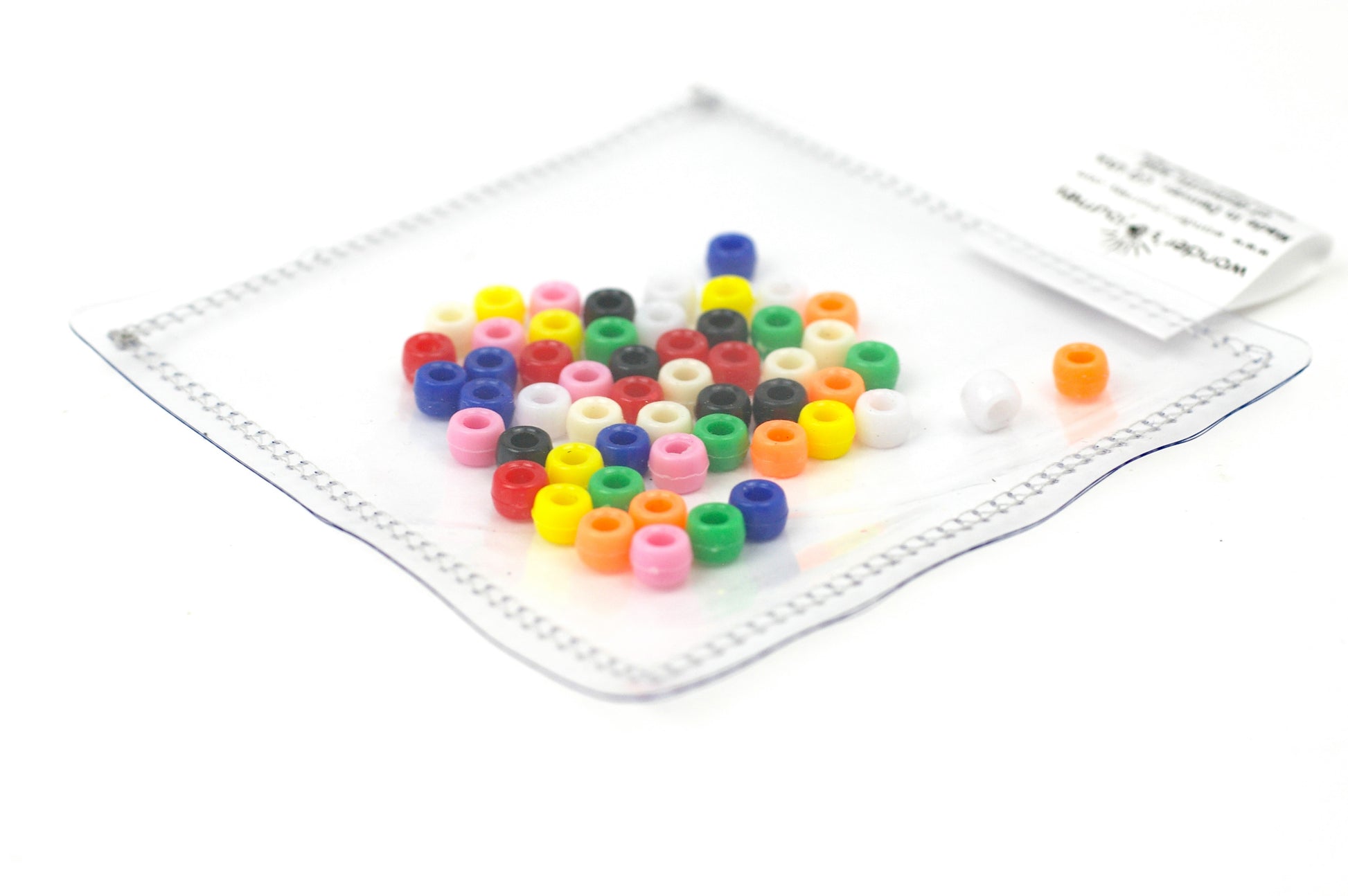 Clear sensory pouch with mini pony beads - Wonder's Journey