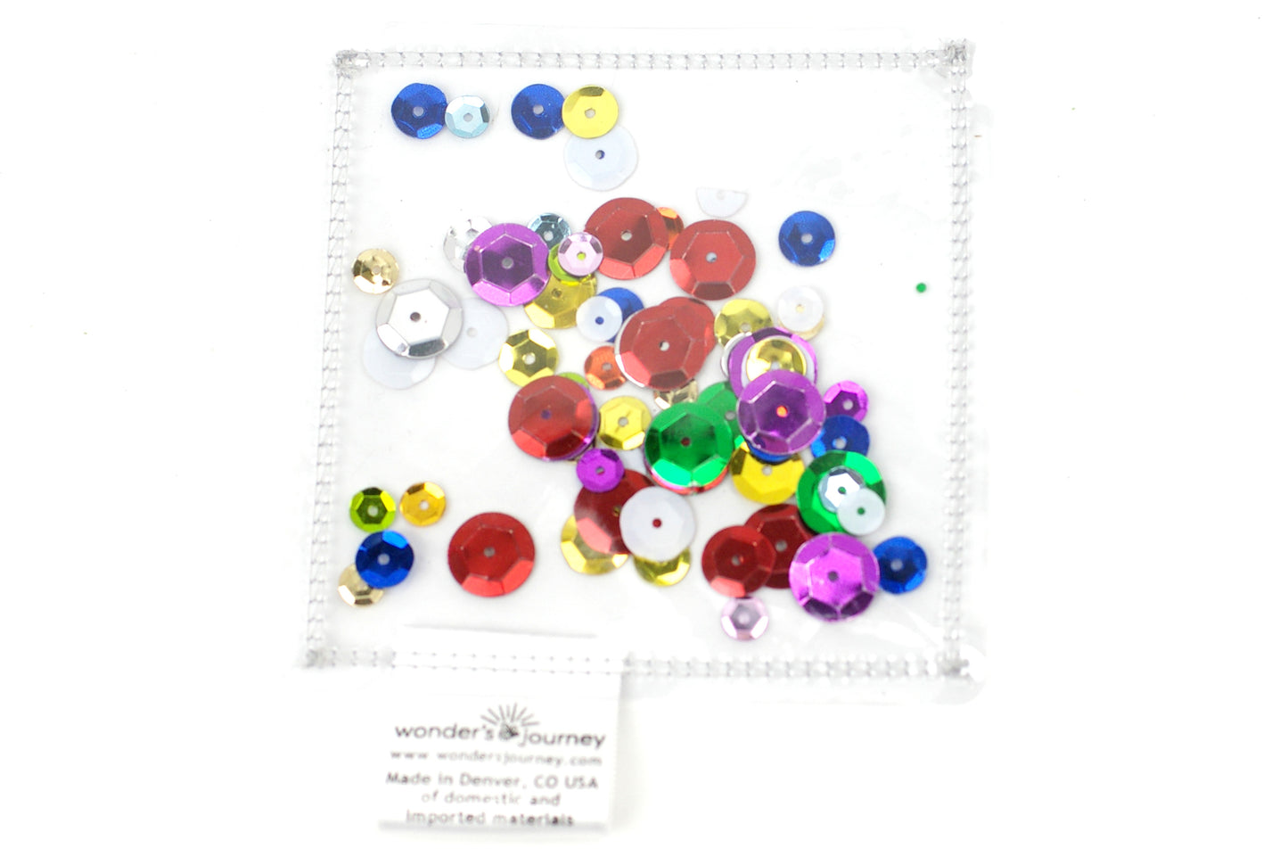 Clear sensory pouch with sequins - Wonder's Journey