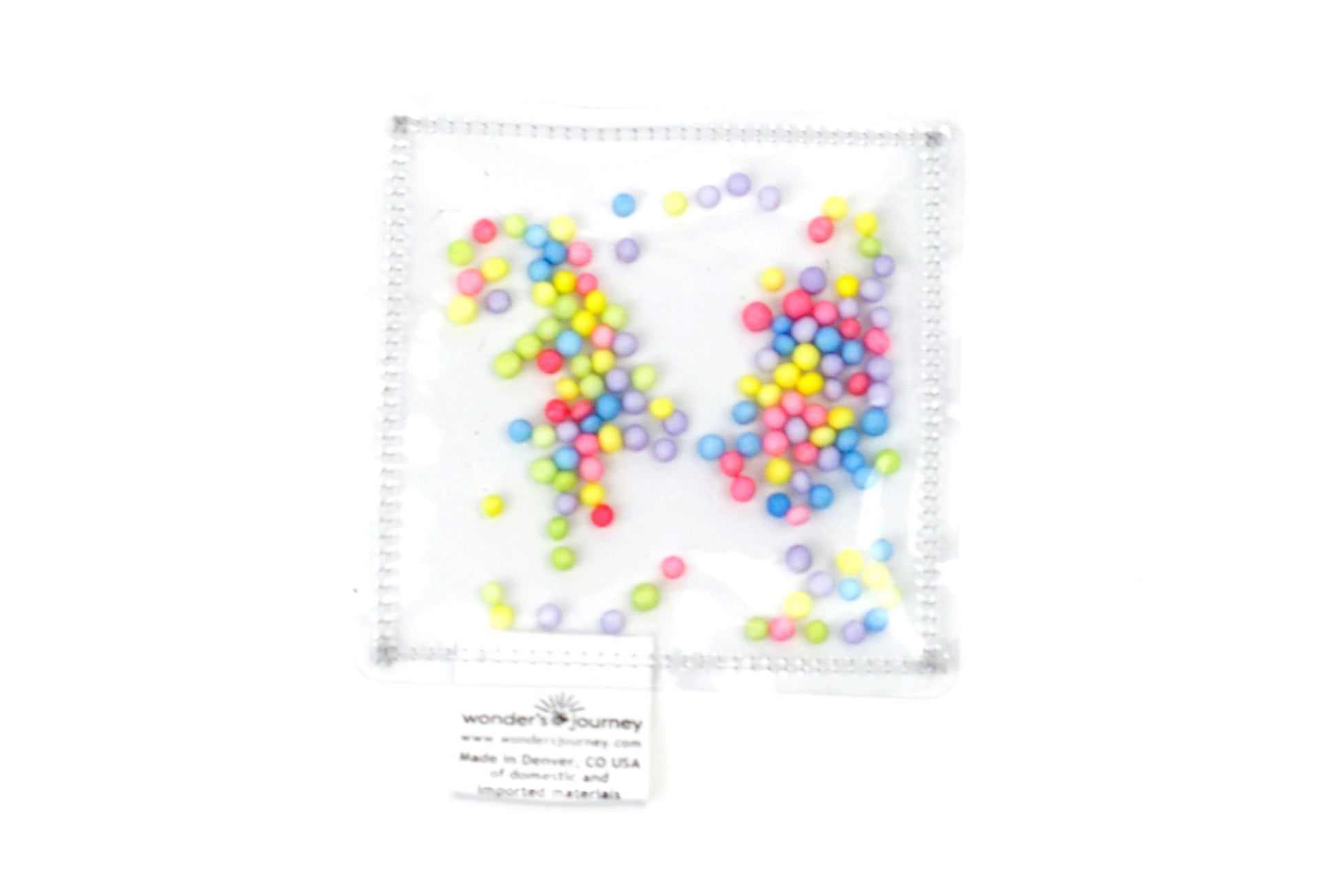 Clear sensory pouch with styrofoam beads - Wonder's Journey