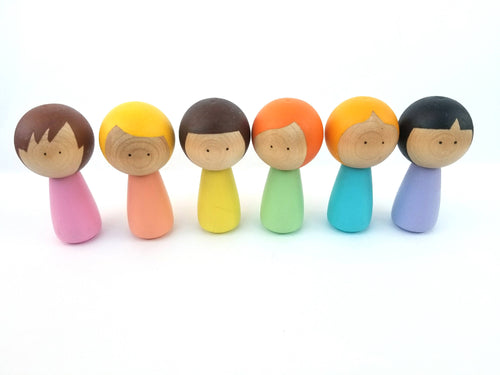 Pastel peg doll set - Wonder's Journey