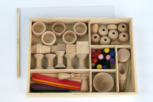 Loose parts divided tray with lid - Wonder's Journey