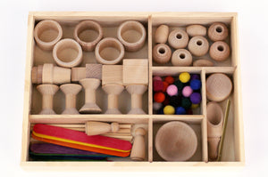 Loose parts divided tray with lid - Wonder's Journey