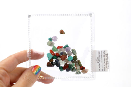 Clear sensory pouch with Rock chips - Wonder's Journey
